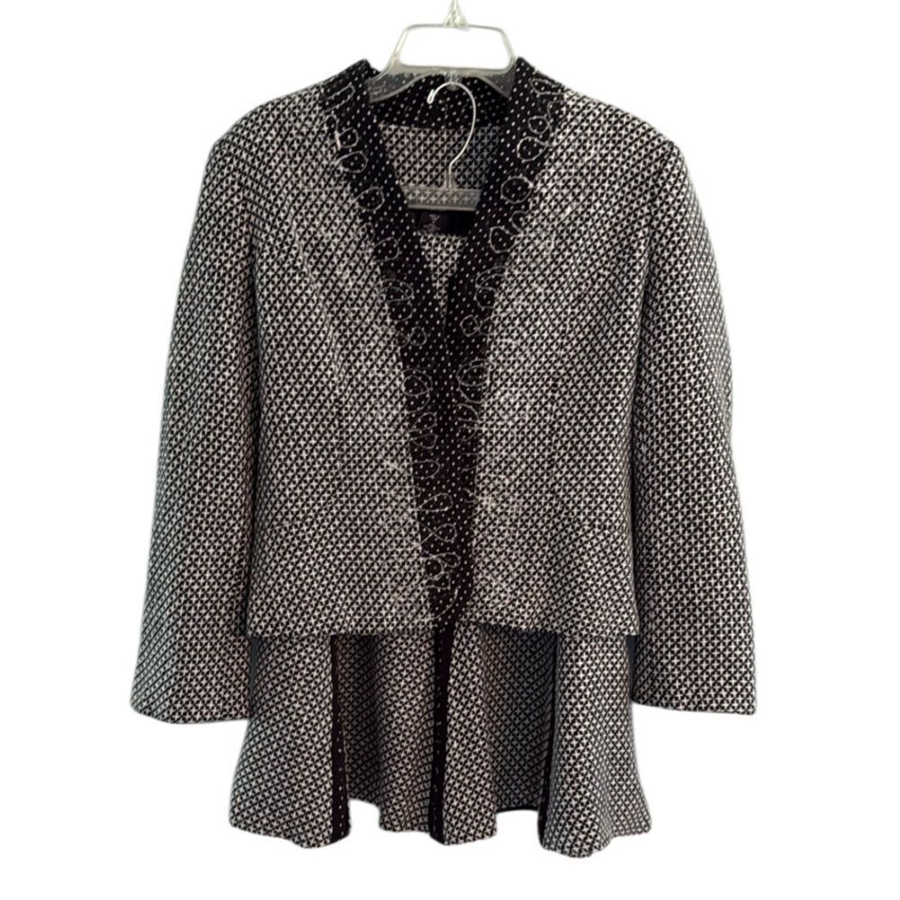 Elegant Black and White Women's Jacket Skirt Suit Women’s 10